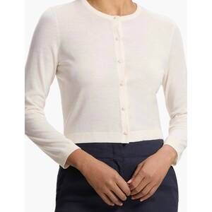 NEW THEORY crop merino wool cardigan in new ivory